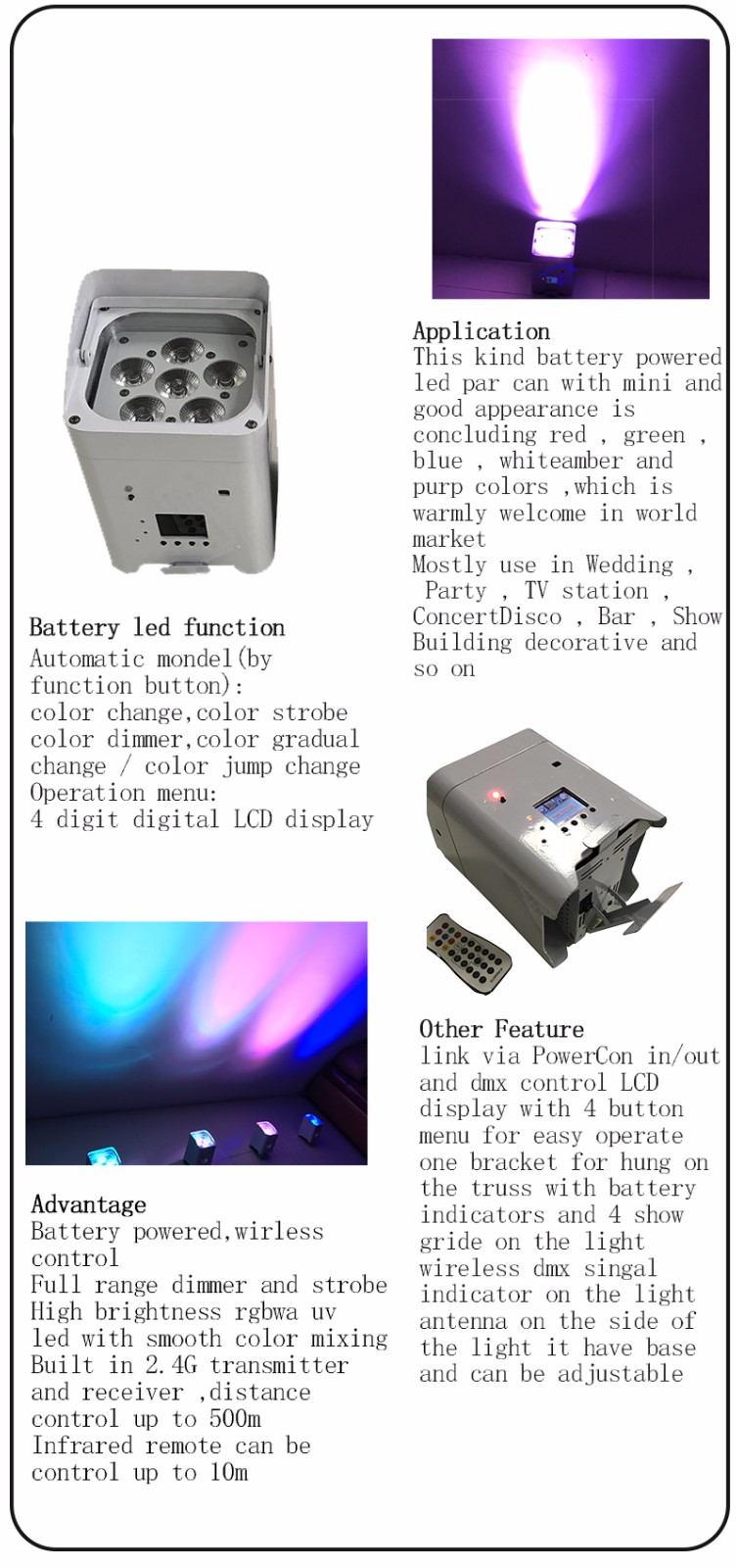 MA YA BAO profile led par 4in1 with