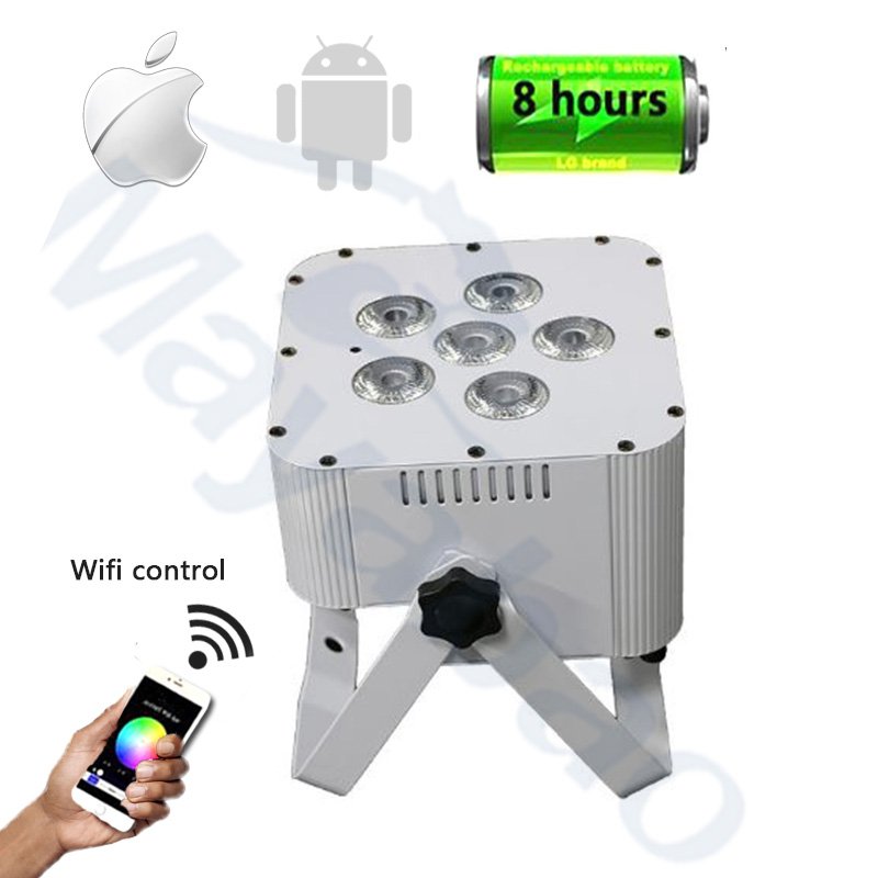 Wireless dj uplighting 6x15w rgbwa uv 6in1 wireless battery powered led par cans lights for sale