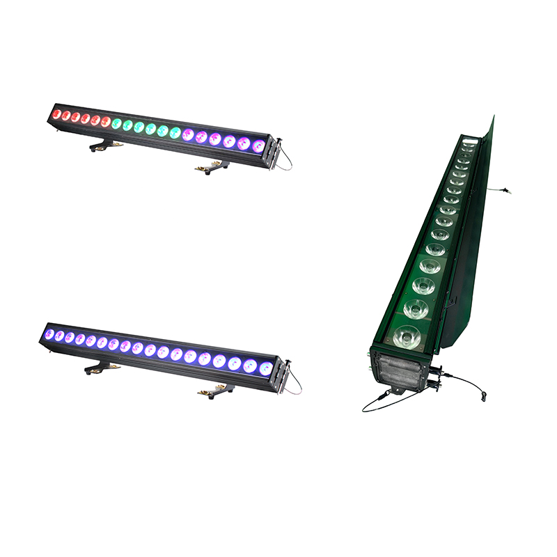 IP65 Outdoor LED Pixel Bar 18x20W RGBW 4in1 LED. Can make with filter and barndoor!