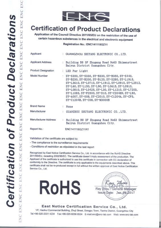 Certificate-ROHS