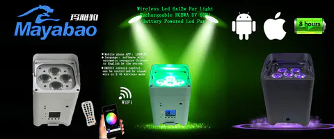 wireless led 6x12w par light rechargeable RGBWA UV 6IN1 battery powered led par